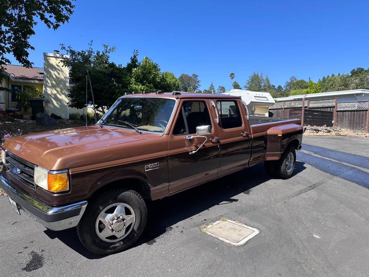 Ford-f350-super-duty-crew-cab-diesel-1990-brown-2