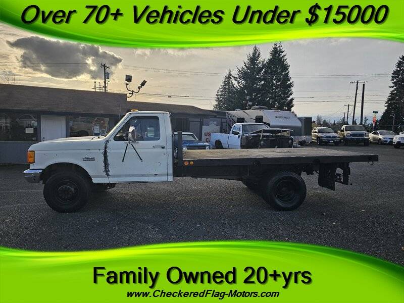 Ford-super-duty-flat-bed-diesel-1989-white-2
