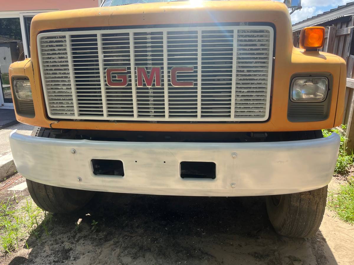 Gmc-c7h042-flatbed-topkick-6.6l-cat-engine-diese-1992-yellow