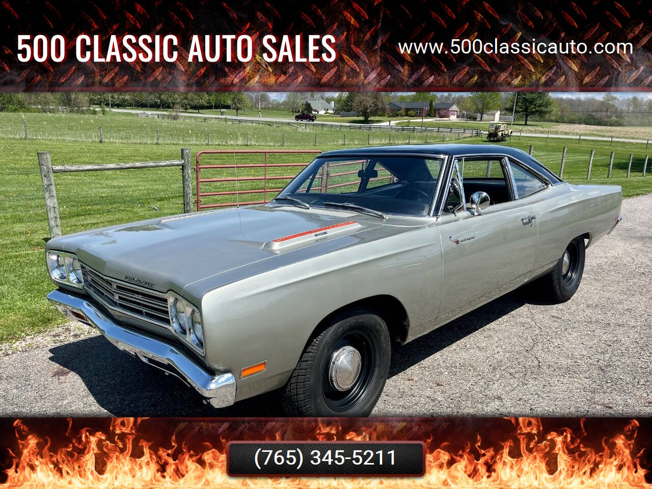 Plymouth-Roadrunner-1969-Silver-Black
