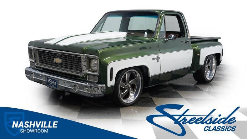 Chevrolet-C10-1974-Forest-Green-Saddle