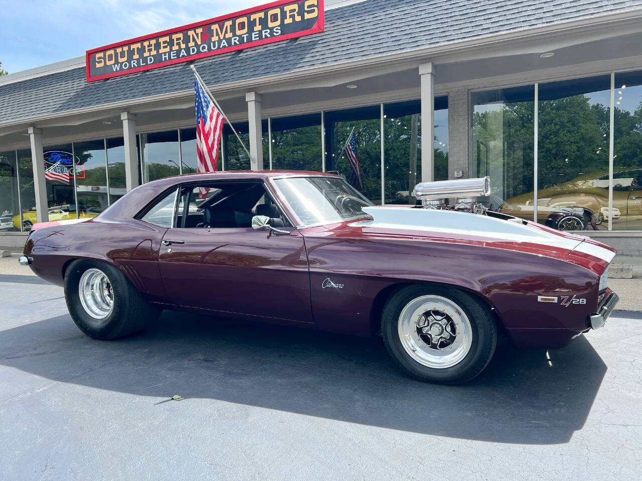 Chevrolet-Camaro-1969-Burgundy-Black