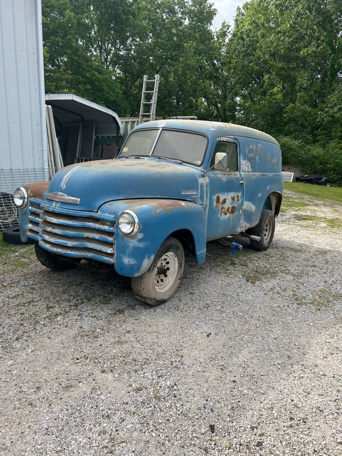 Chevy-3100-12-ton-panel-truck-1950-blue