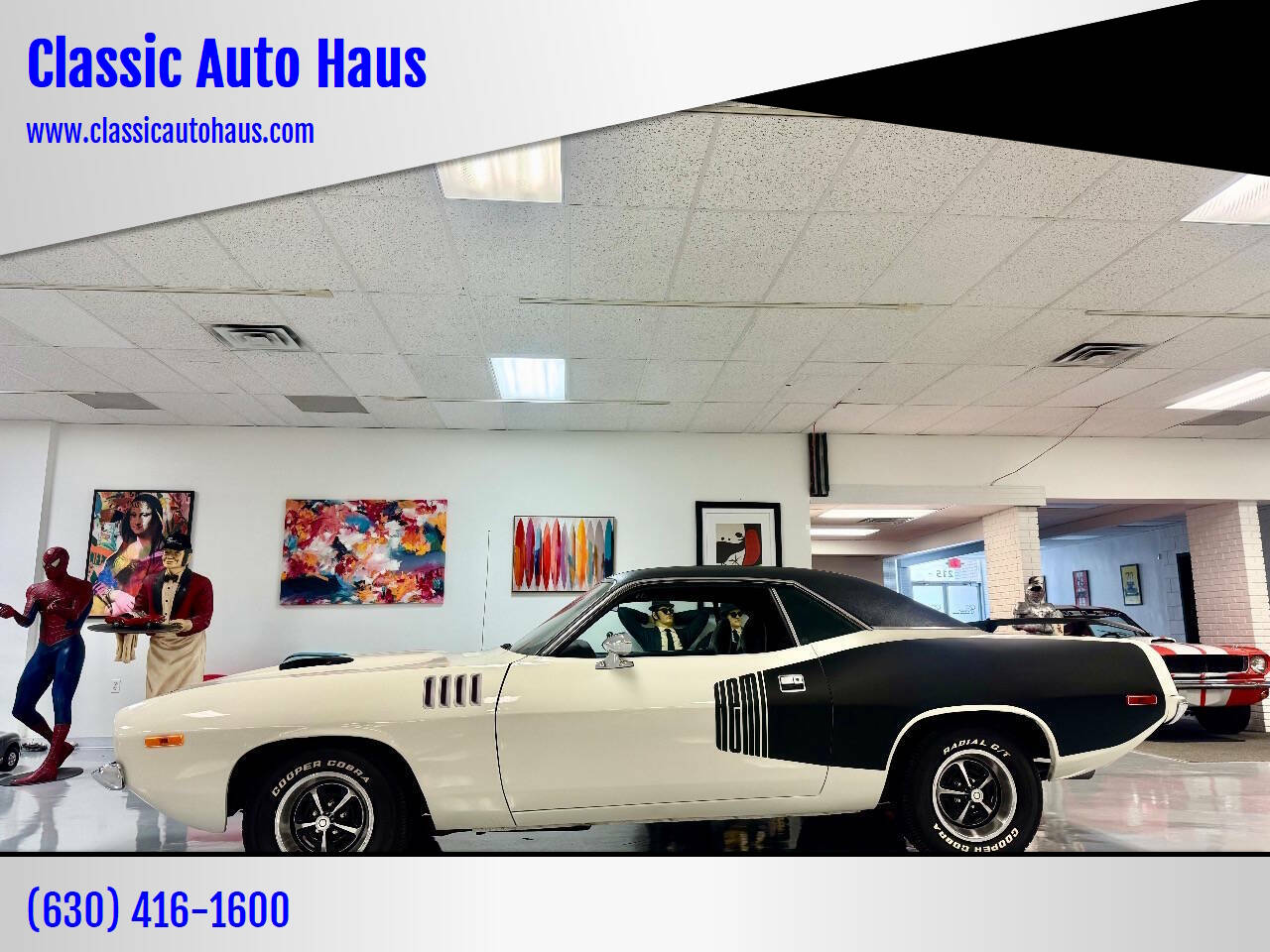 Plymouth-Barracuda-1973-White-Black