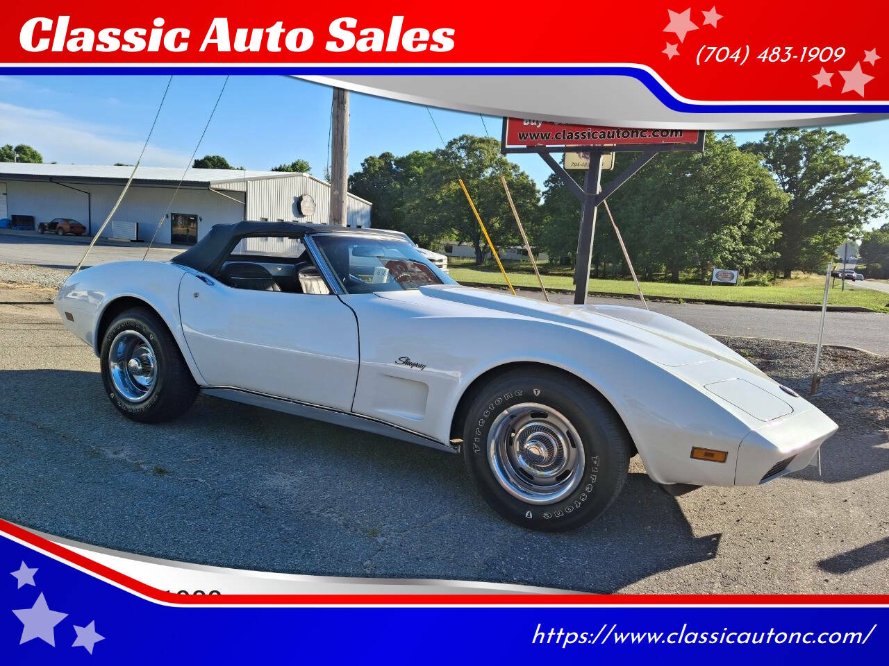 Chevrolet-Corvette-1974-White-Black