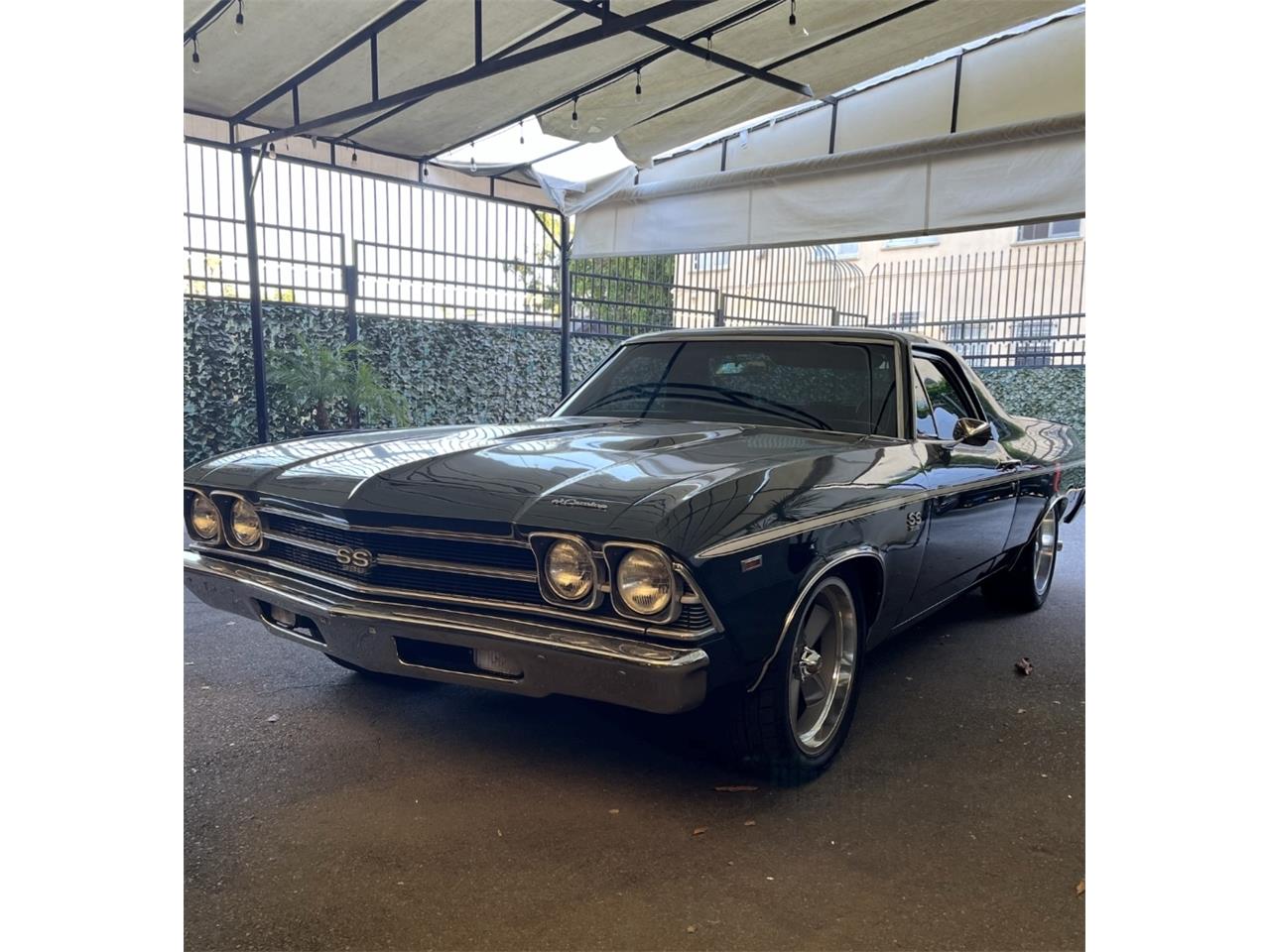 Chevrolet-El-camino-ss-1969-Green-Black