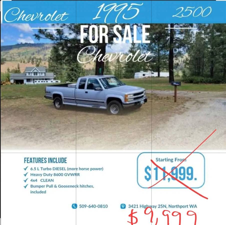 Chevy-silverado-2500hd-diesel-1995-silver