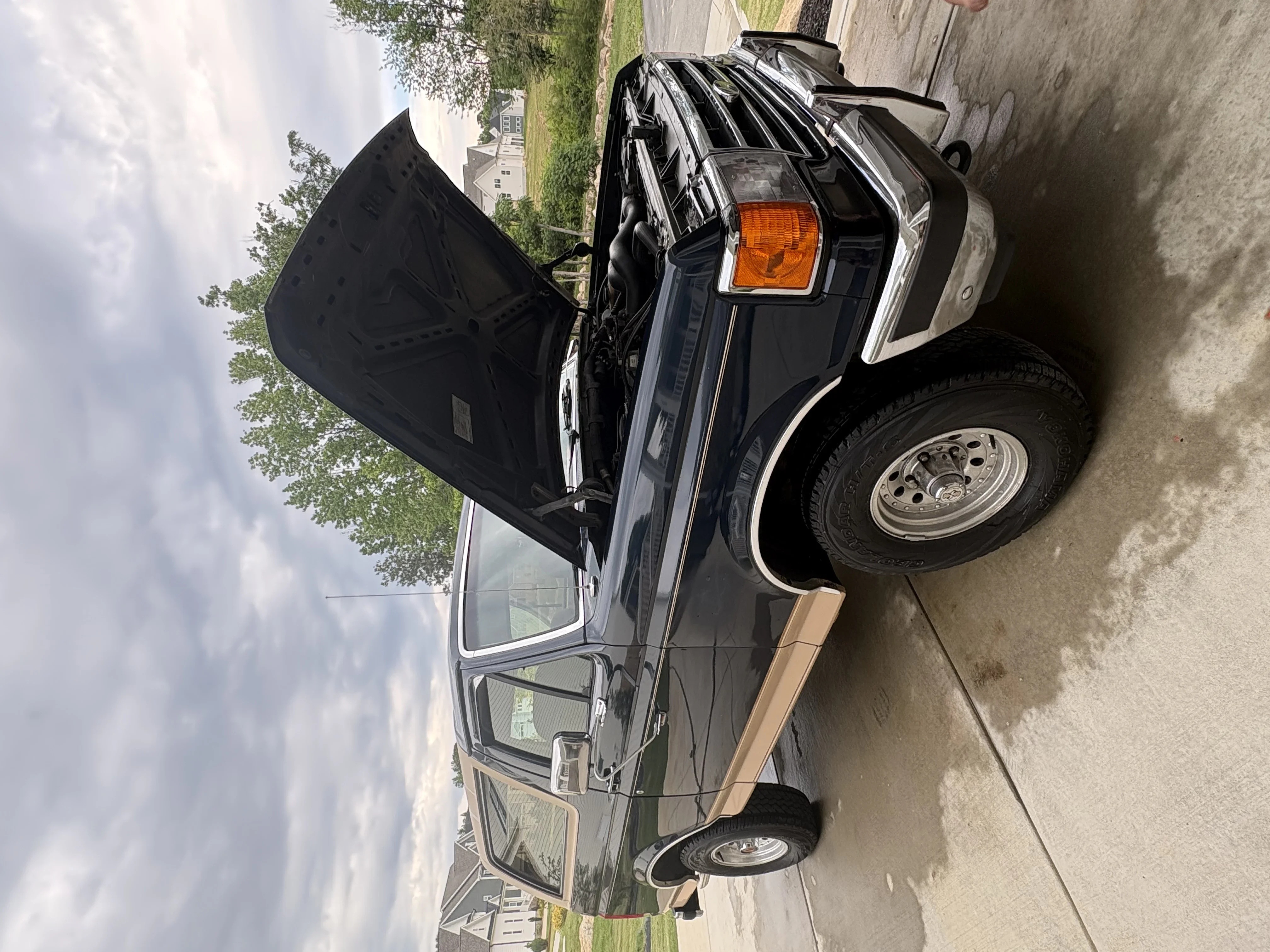 Ford-Bronco-eddie-bauer-1990-Blue-Beige