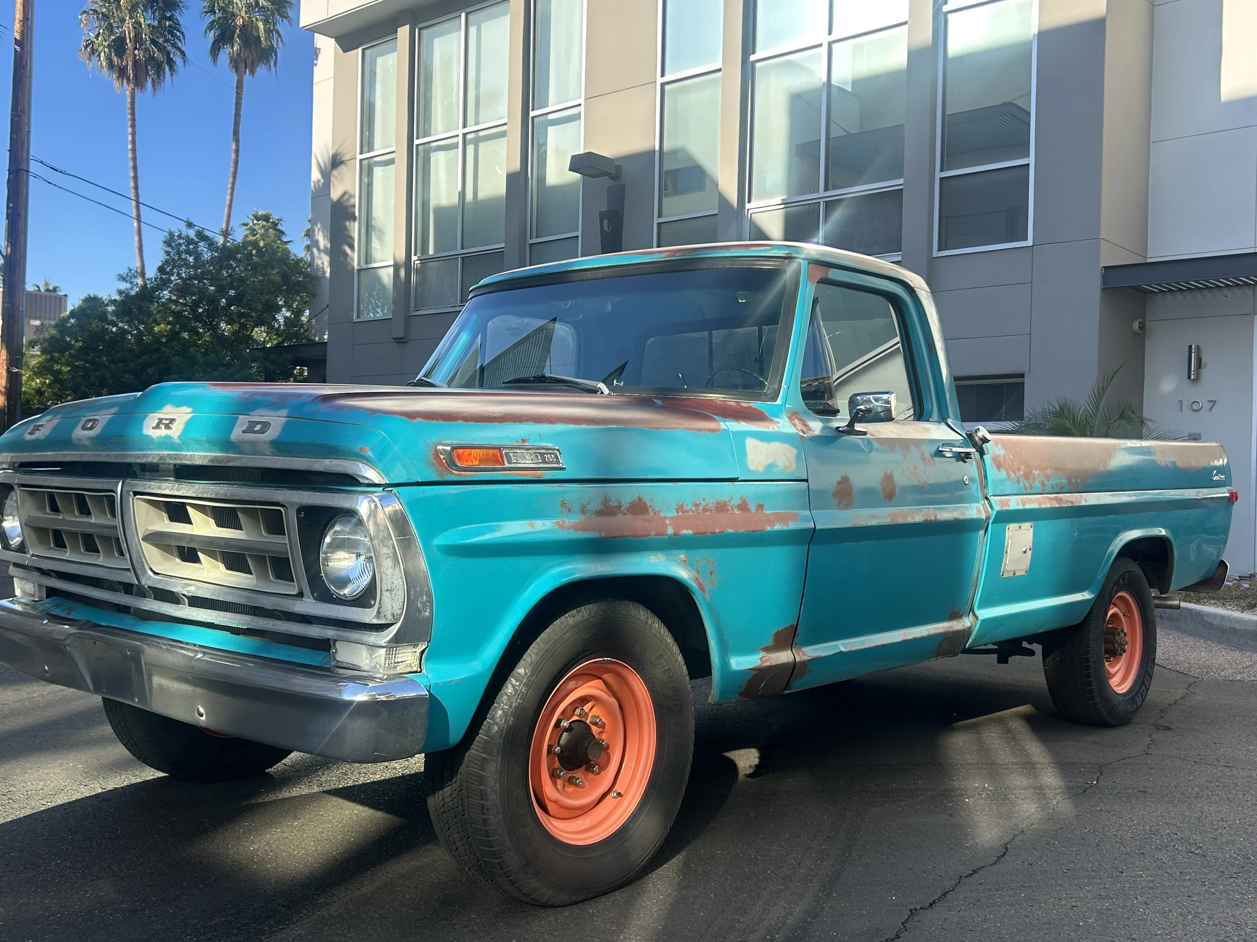 Ford-F250-2wd-regular-cab-1971-Turquoise-Turquoise