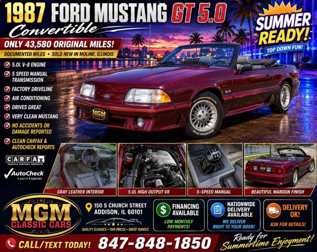 Ford-Mustang-1987-BurgundyMaroon-Gray