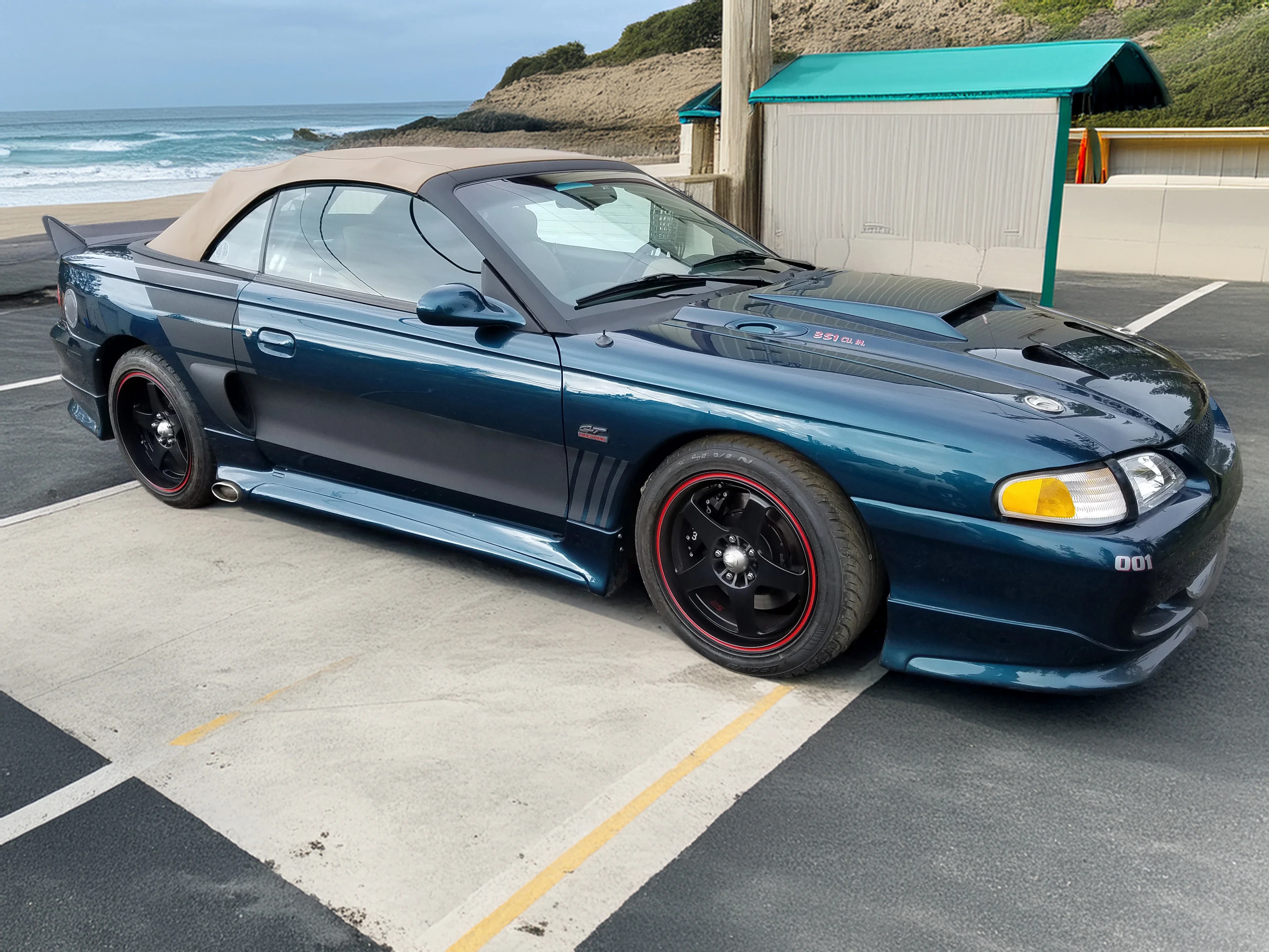 Ford-Mustang-1995-Green-Beige Ford-Mustang-1995-Green-Beige
