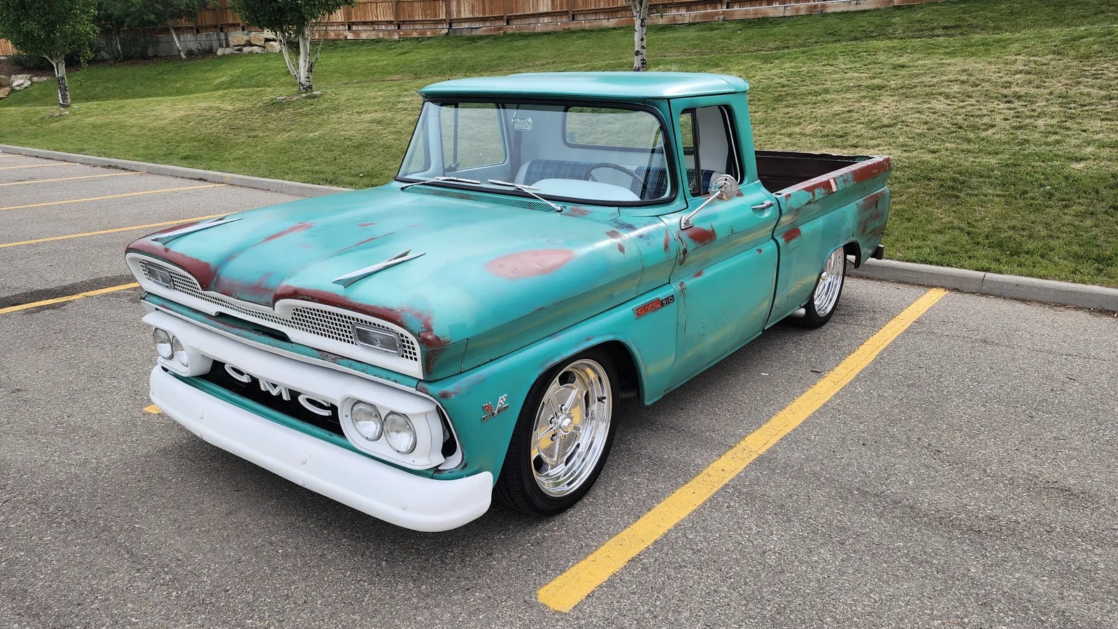 Gmc-1500-1960-Green-White