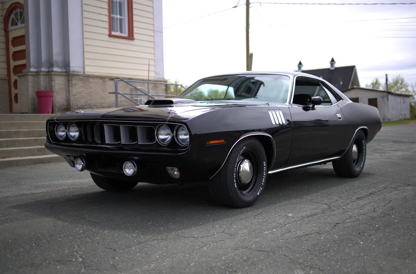 Plymouth-Barracuda-1971-Black-Black