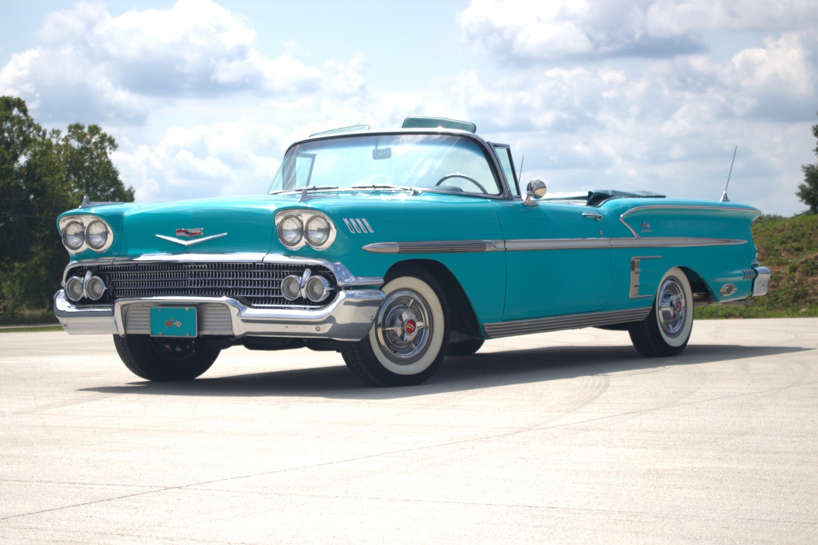 Chevrolet-Impala-1958-Convertible-Gray-Black-Turquoise