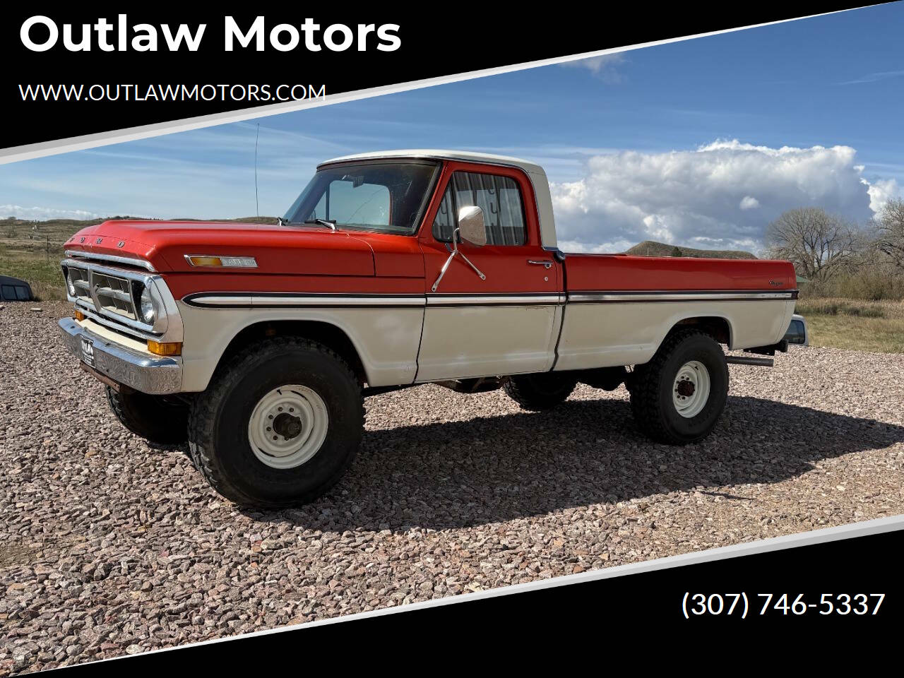 Ford-F-250-1971-Orange-amp-White-Black