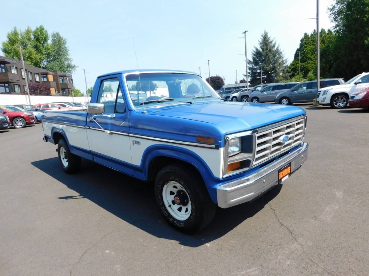 Ford-F150-xl-pickup-8-ft-1985-blue
