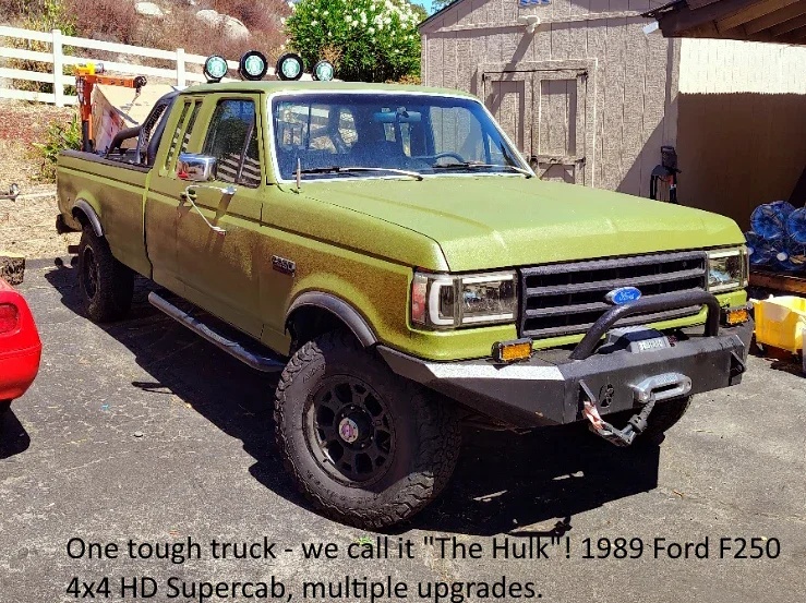 Ford-F250-4x4-supercab-1989-Green-Black