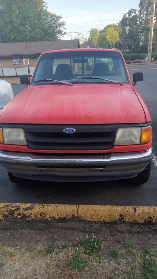 Ford-Ranger-pickup-four-wheel-drive-lifted-1993-red