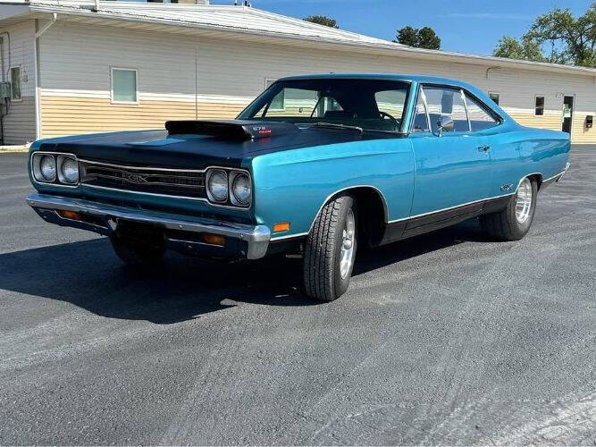 Plymouth-Gtx-1969-Turquoise-Black