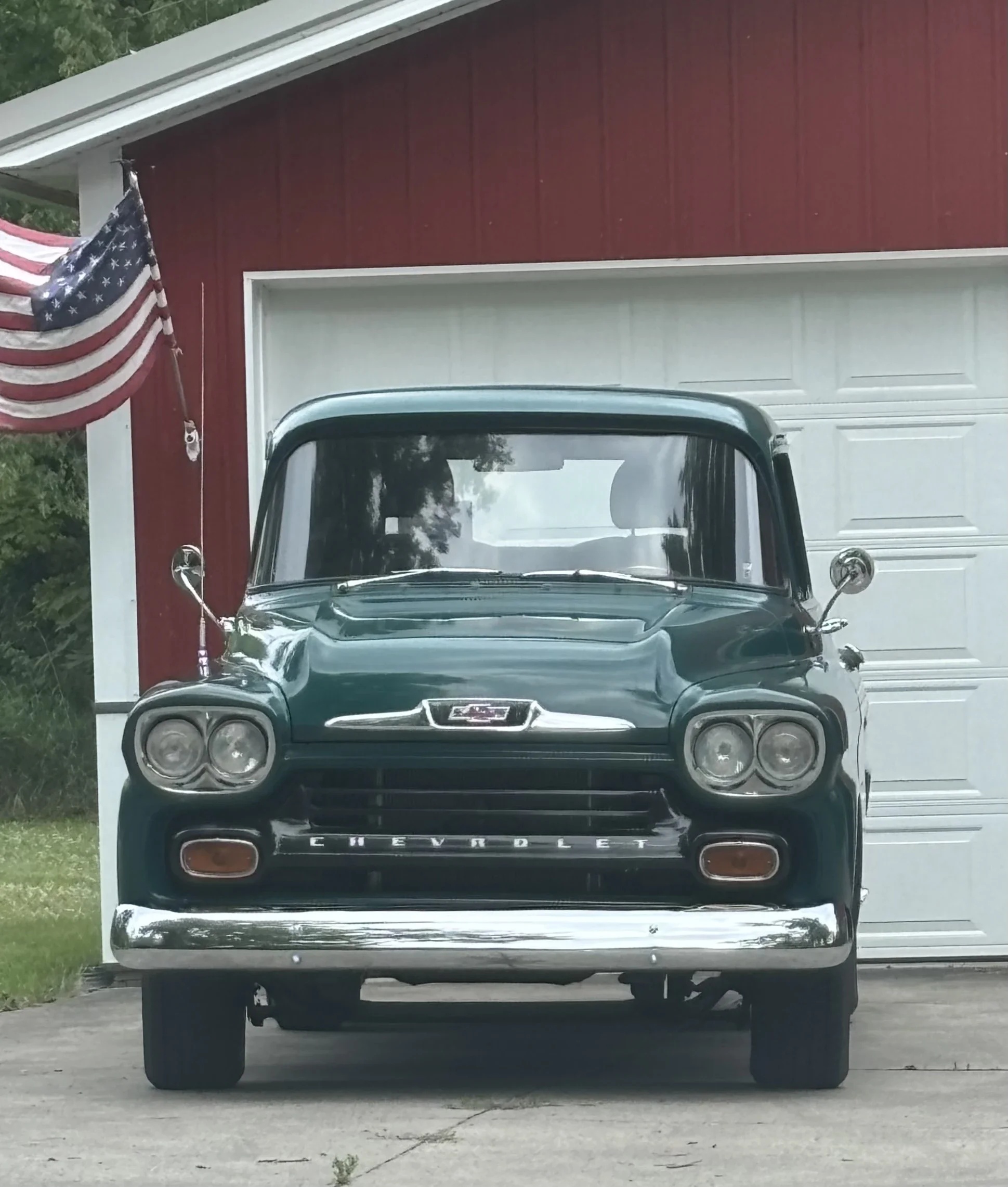Chevrolet-3100-1958-Green-Gray