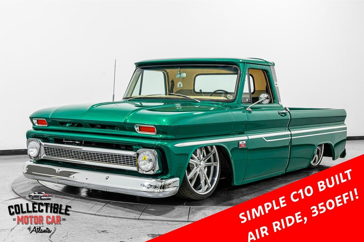 Chevrolet-C-10-1966-Pickup-Truck-Black-and-Green-Houndstooth