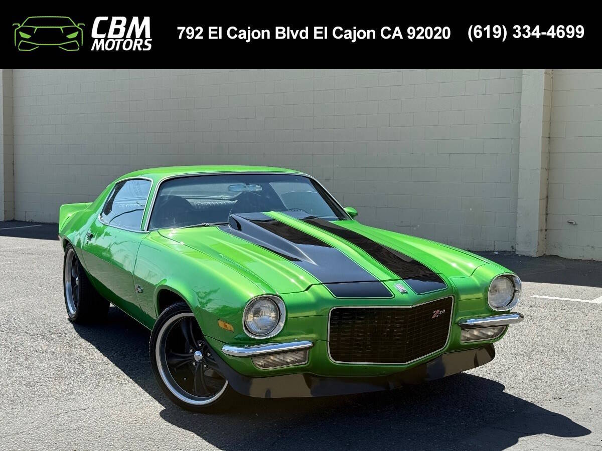 Chevrolet-Camaro-1971-Green-Black