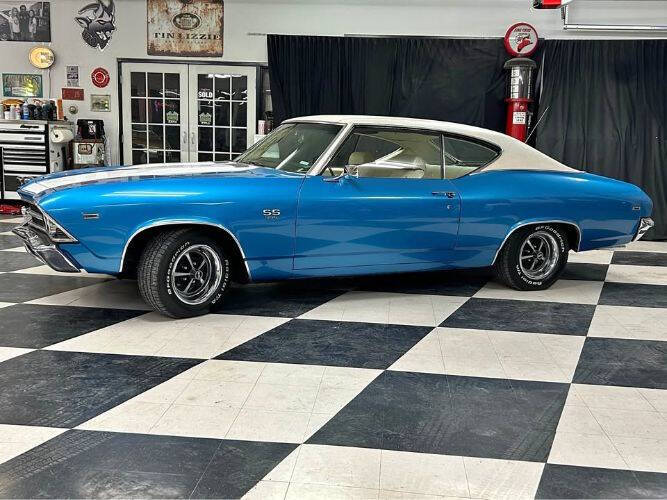 Chevrolet-Chevelle-1969-BlueWhite-Vinly-TopWhite-Stripe-White