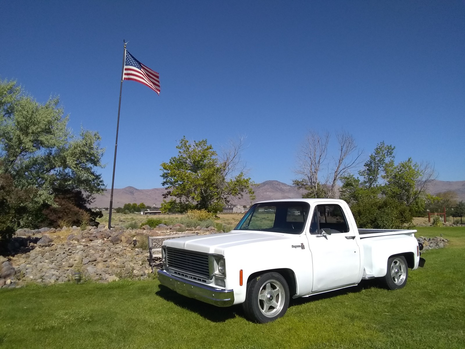 Chevrolet-Cheyenne-1976-Standard-Cab-Pickup-Blue-Black