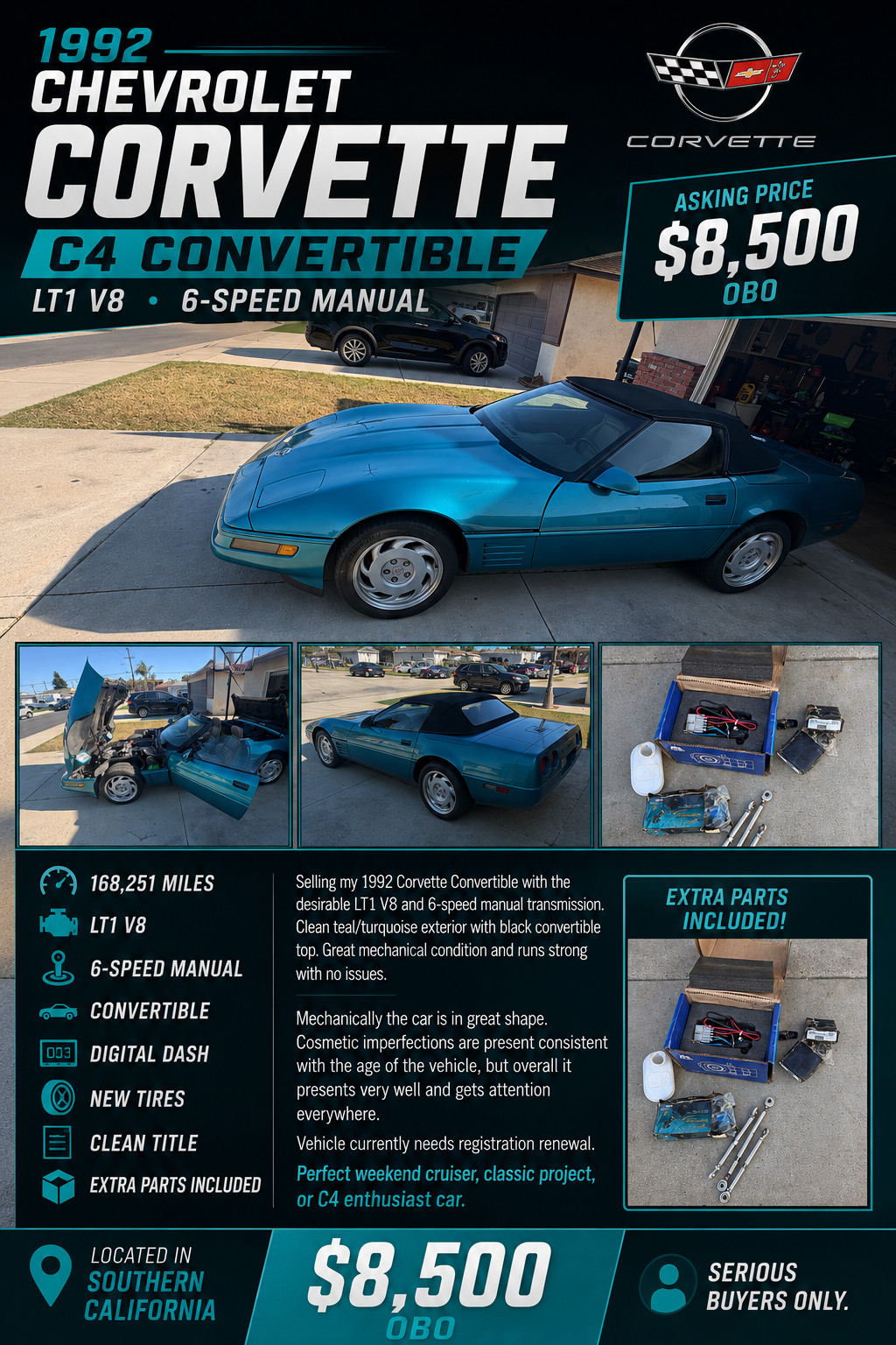 Chevrolet-Corvette-1992-Convertible-Tan