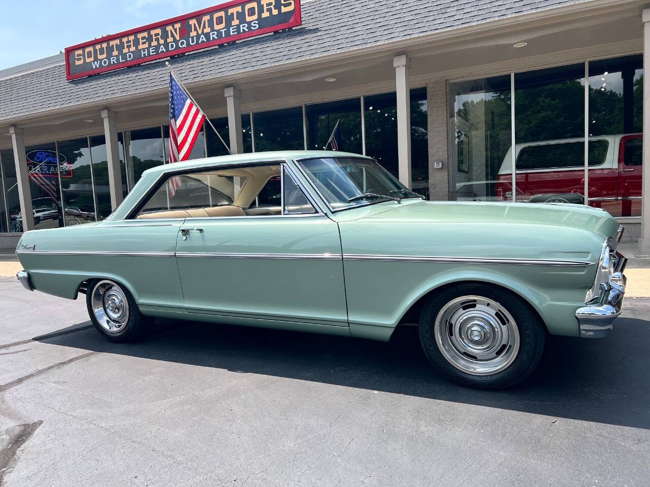 Chevrolet-Nova-1965-Green-Tan