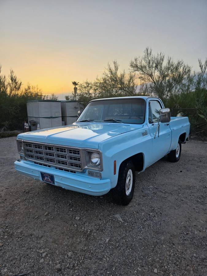 Chevy-12-ton-short-bed-pick-up-truck-1977-blue