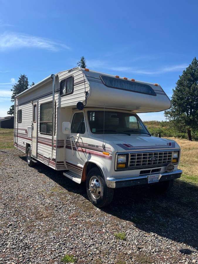 Ford-E-350-econoline-1987-brown Ford-E-350-econoline-1987-brown