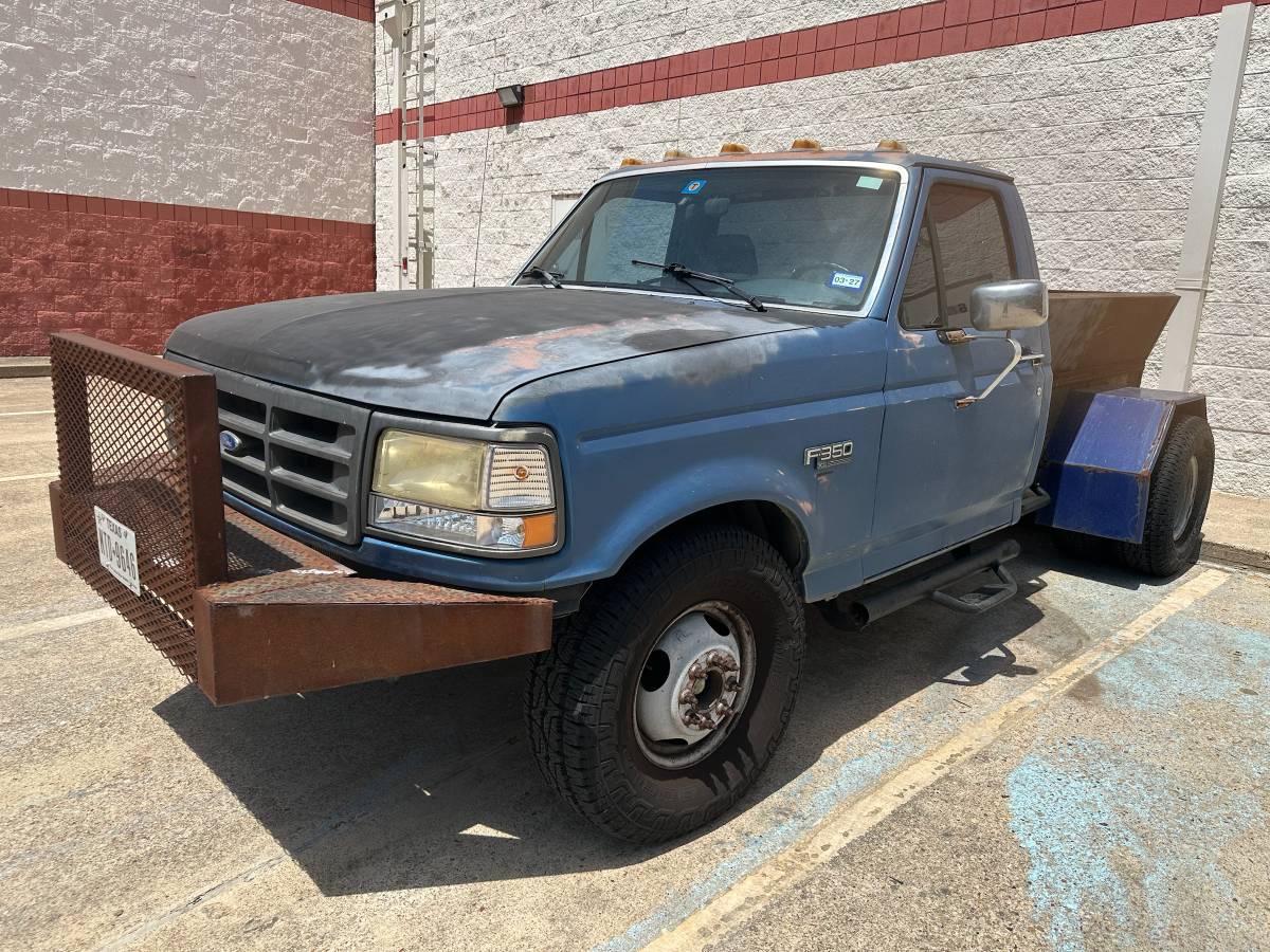Ford-F350-super-duty-xlt-diesel-1993-Blue