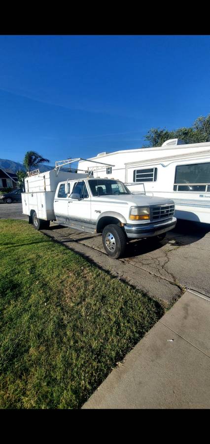 Ford-F350-super-duty-xlt-diesel-1993-white