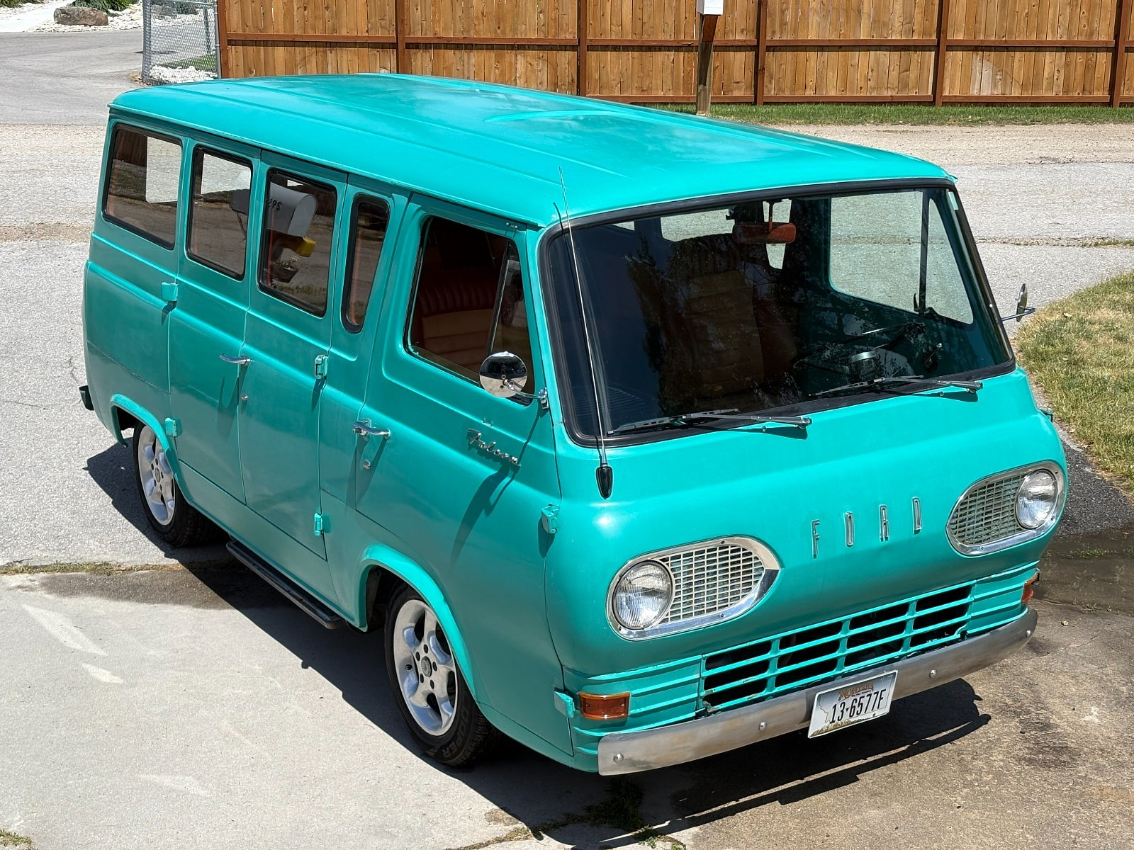 Ford-Falcon-Club-Wagon-E120-two-extra-engines-1963-Standard-Passenger-Van-Tan