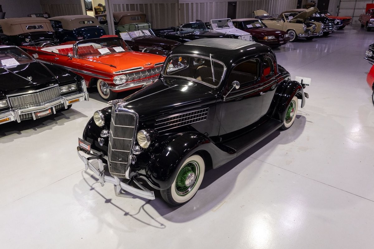 Ford-Model-48-De-Luxe-5-Window-Coupe-1935-Coupe-Taupe-Mohair-Pin-Stripe-Broadcloth Ford Model 48 De Luxe 5-Window Coupe 1935