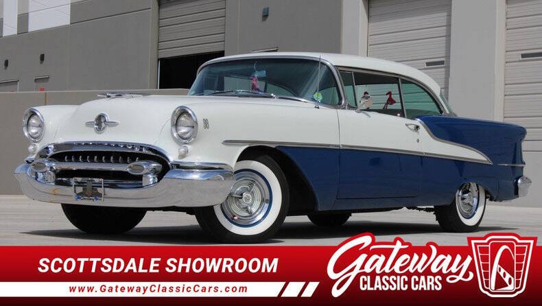Oldsmobile-Eighty-eight-1955-Blue-And-White-White