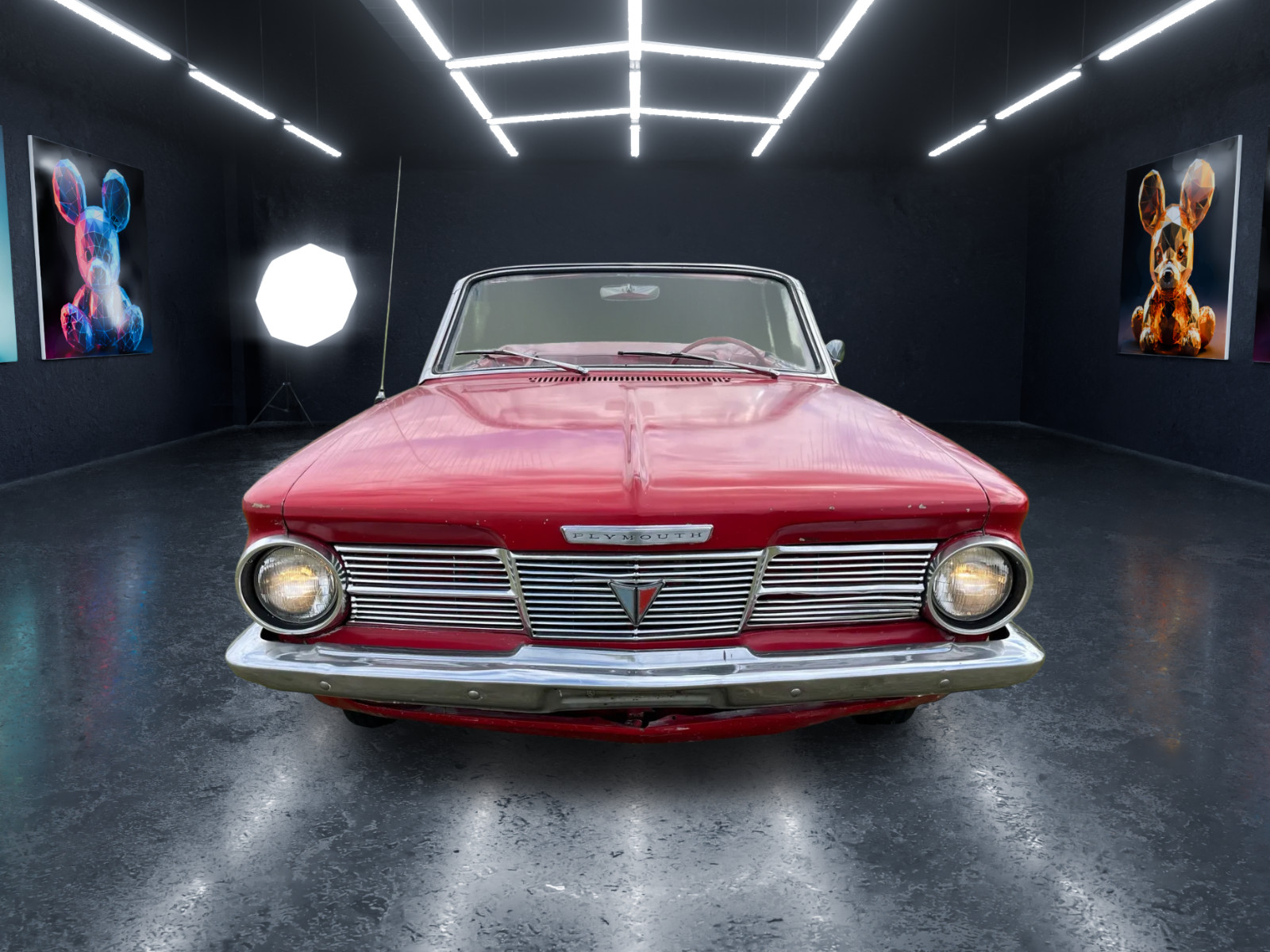 Plymouth-Valiant-1965-Convertible-Burgundy