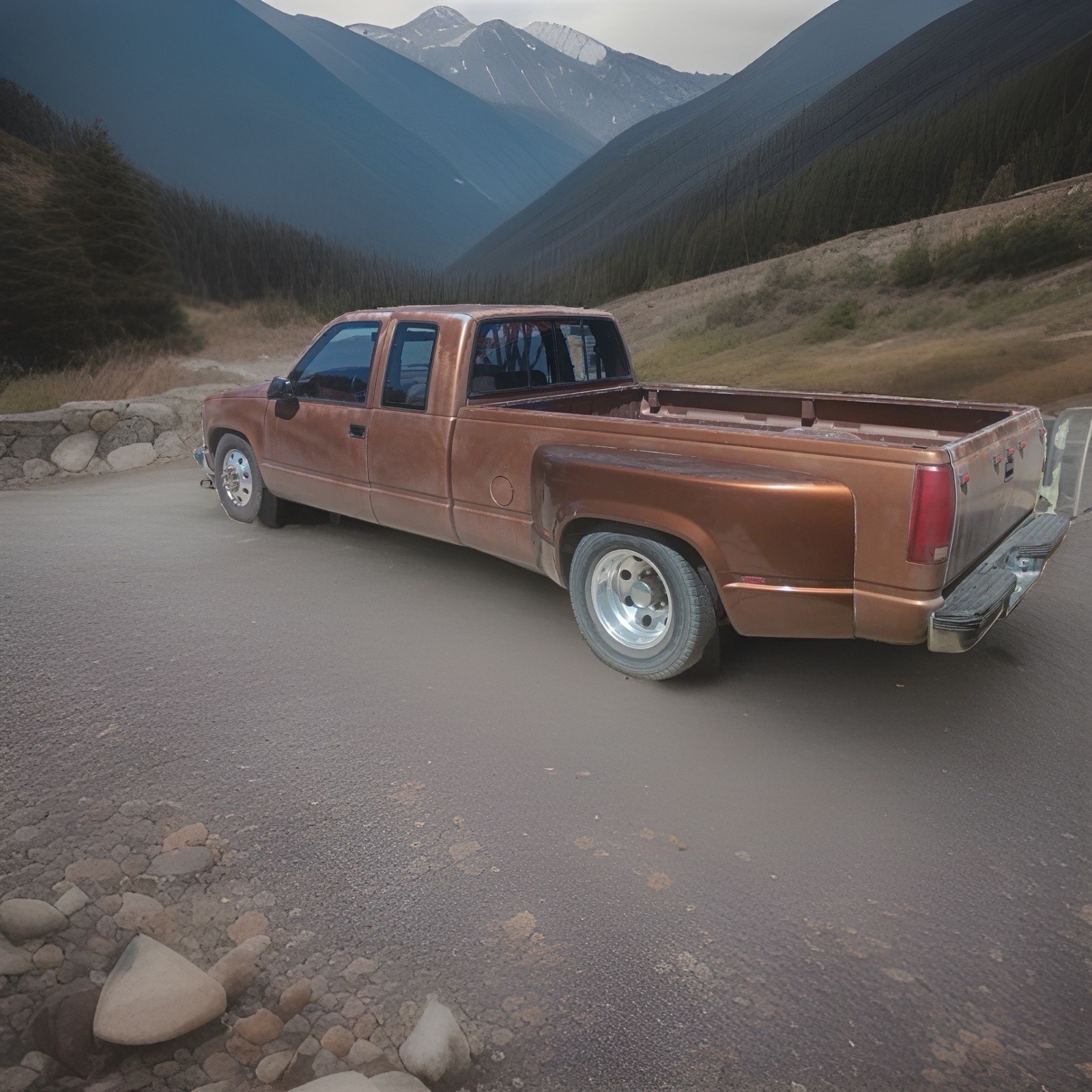 Chevrolet-3500-1990-Extended-Cab-Pickup-Brown