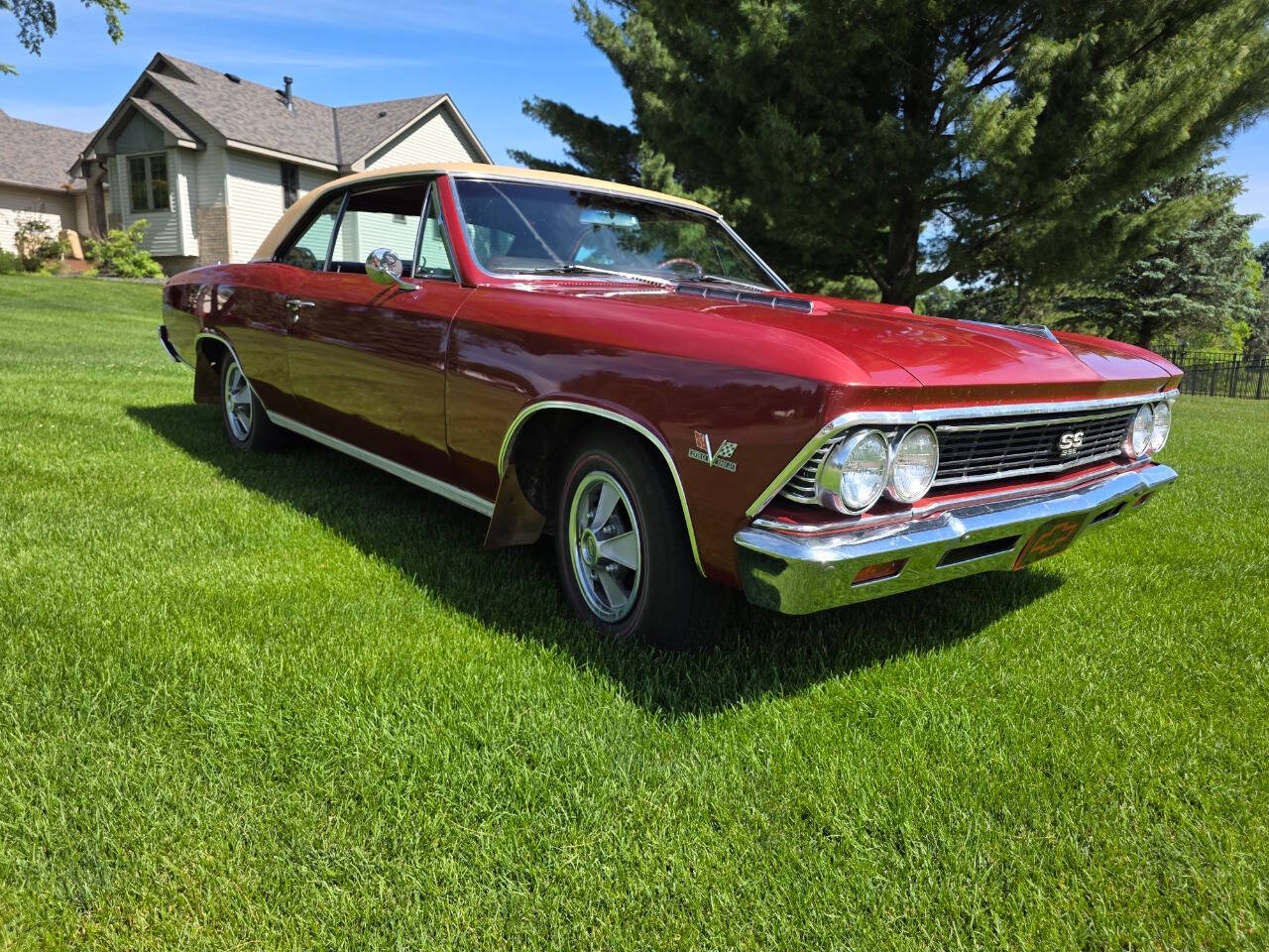 Chevrolet-Chevelle-1966-Burgundy-Black
