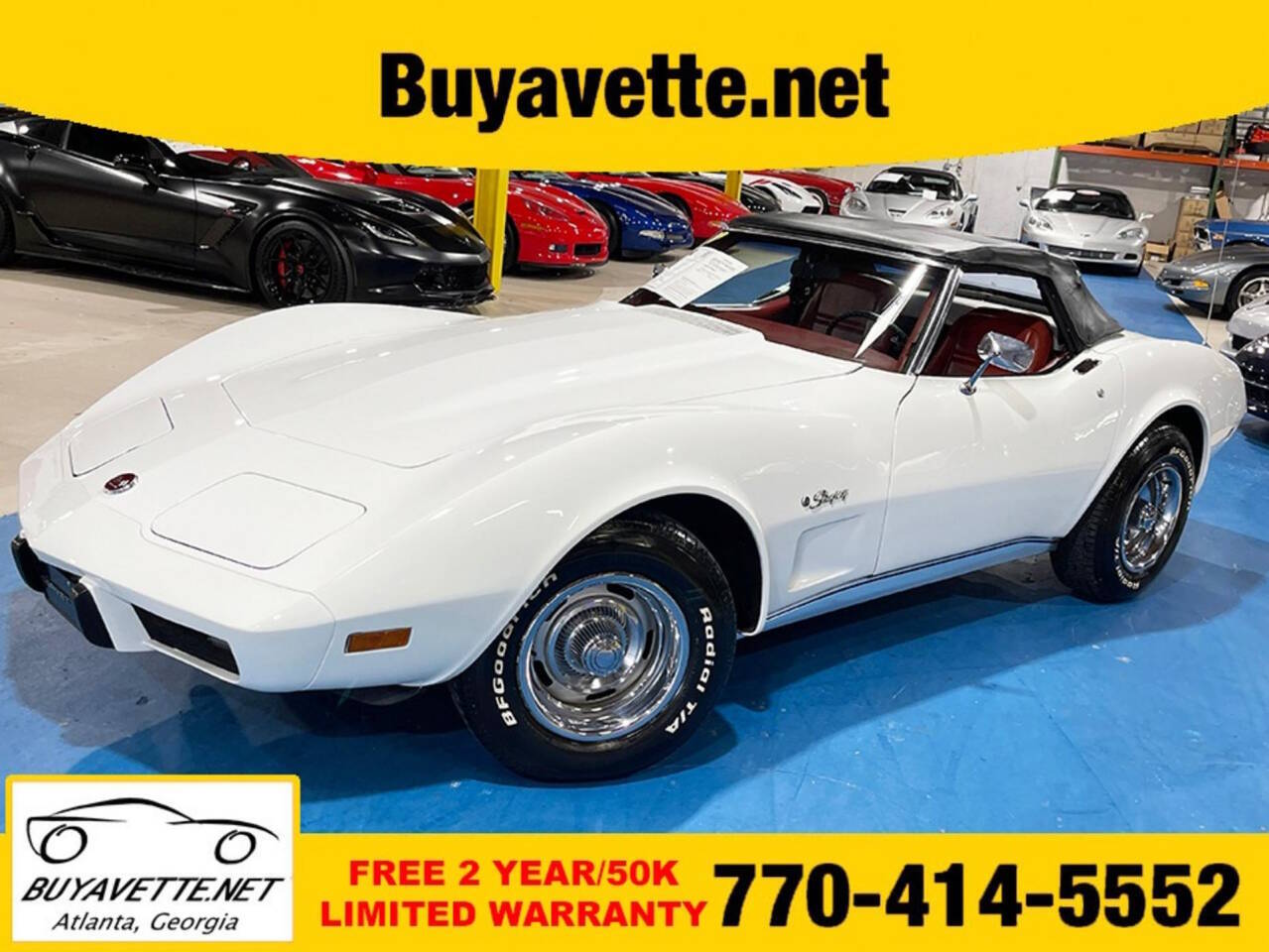 Chevrolet-Corvette-1975-Classic-White-Red