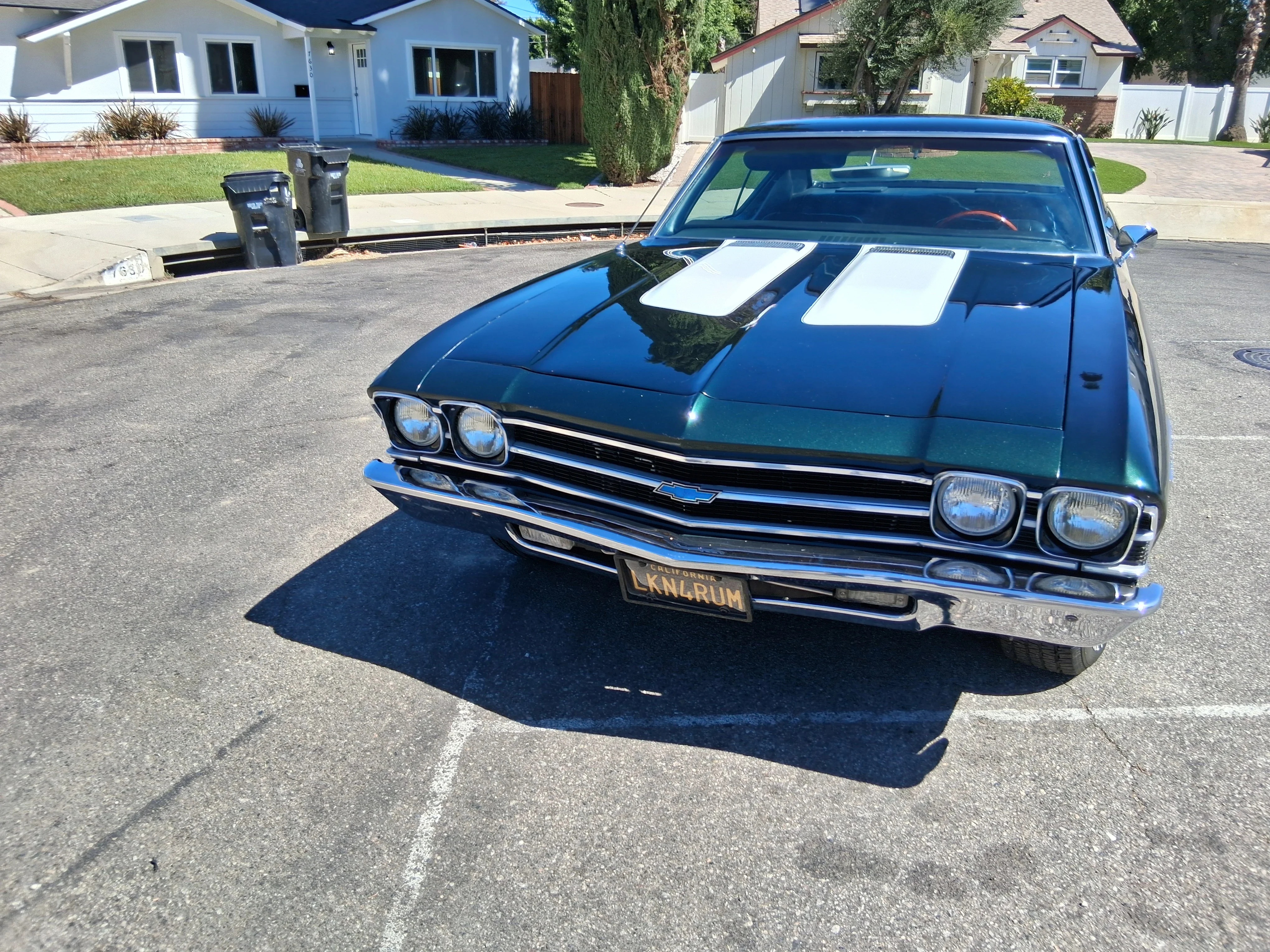 Chevrolet-Malibu-1969-Green-Black