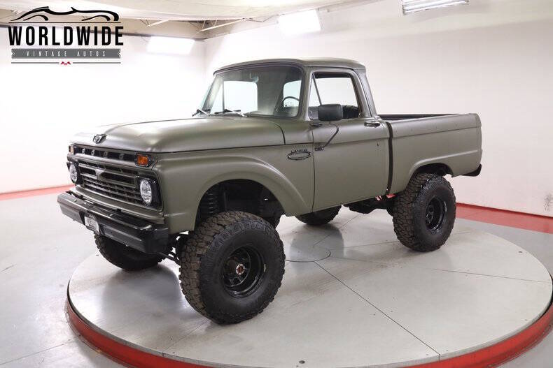 Ford-F-100-1966-Green-Black