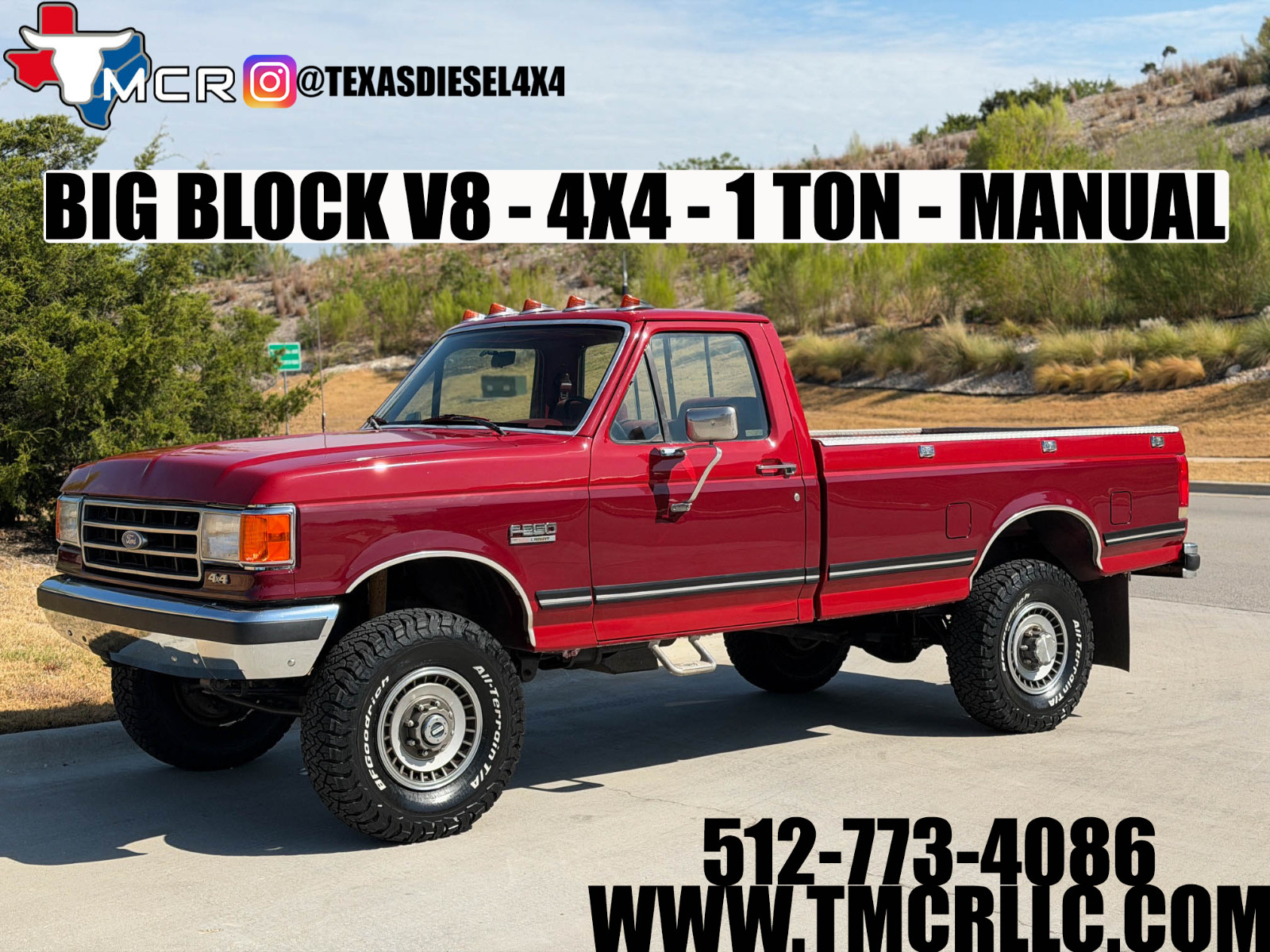 Ford-F-350-1989-Standard-Cab-Pickup-Red