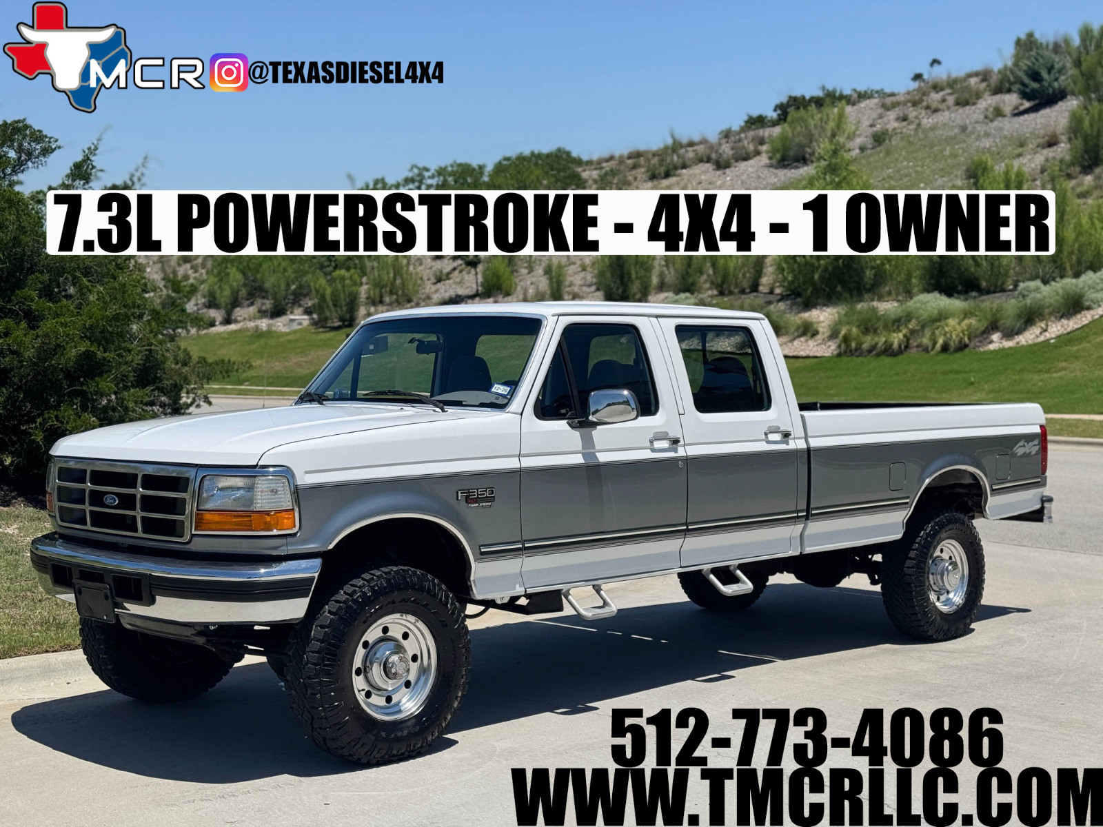 Ford-F-350-1996-Crew-Cab-Pickup-Gray