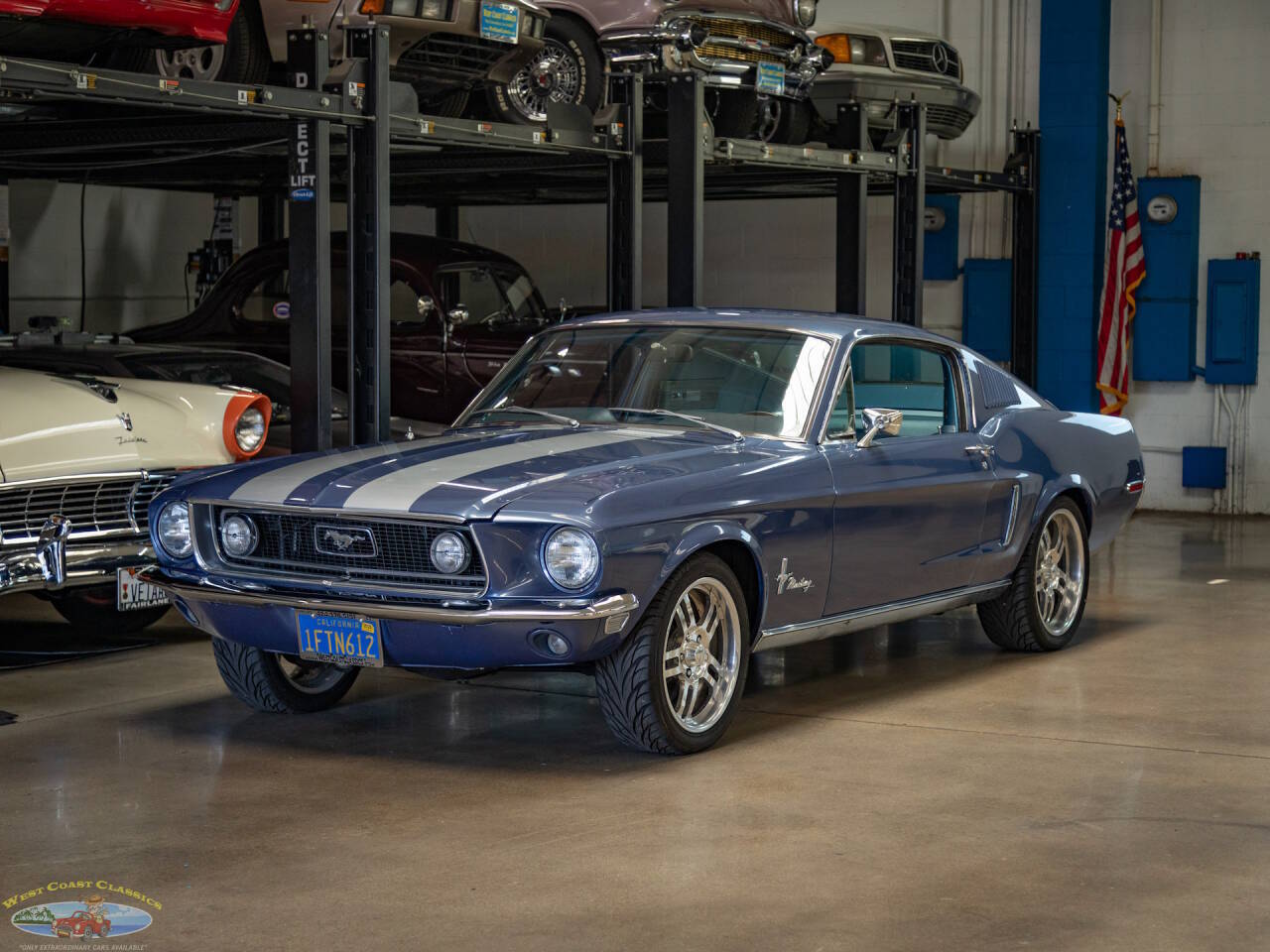 Ford-Mustang-2-door-289-v8-fastback-1968-Blue-Blue