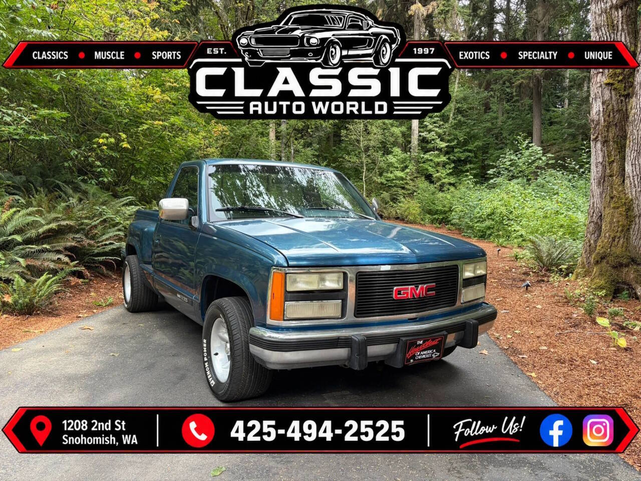 Gmc-Sierra-1990-Blue-Blue