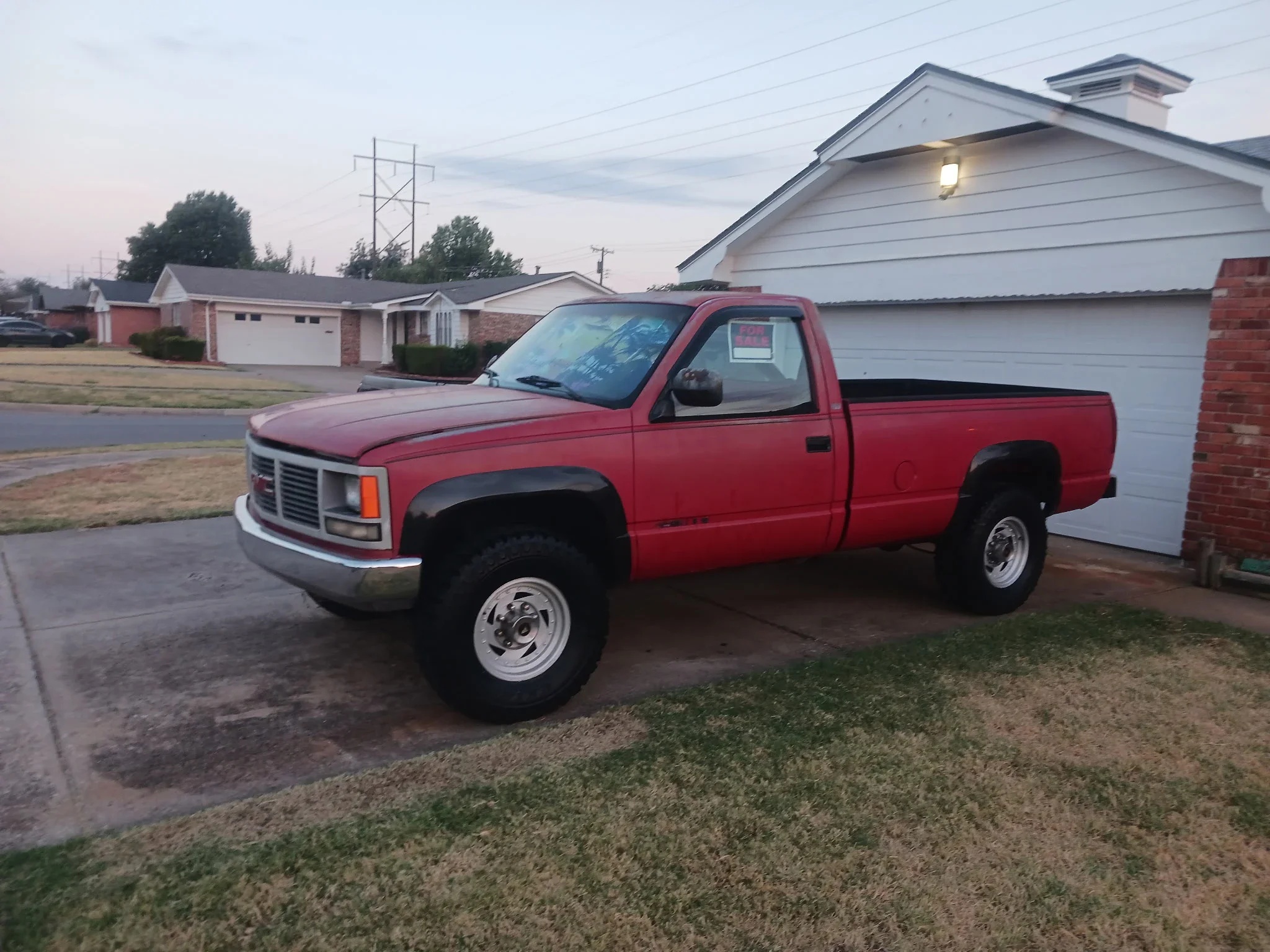 Gmc-Sierra-3500-4x4-regular-cab-1988-Red-Red