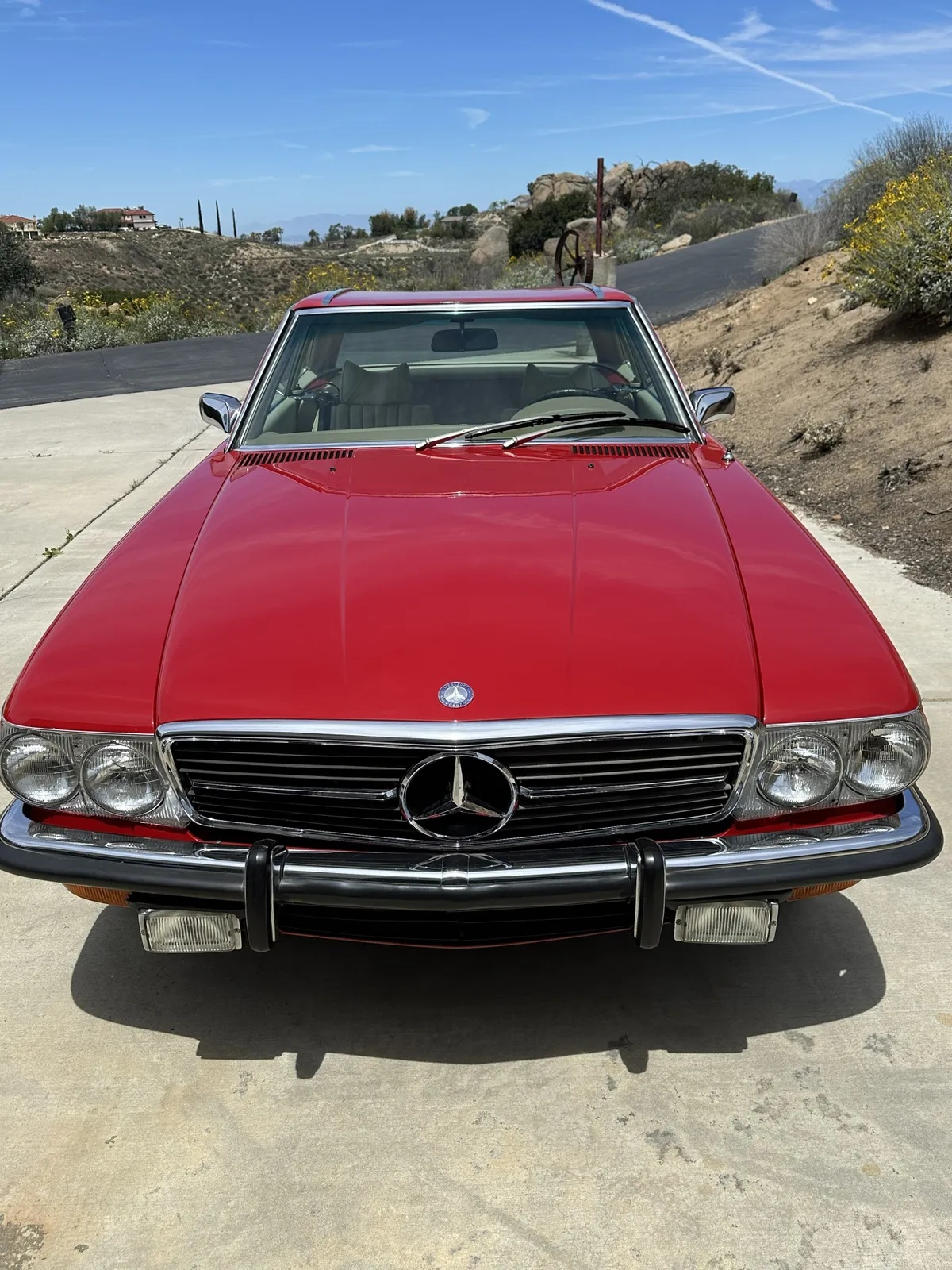 Mercedes-benz-420sl-1973-Red-Tan