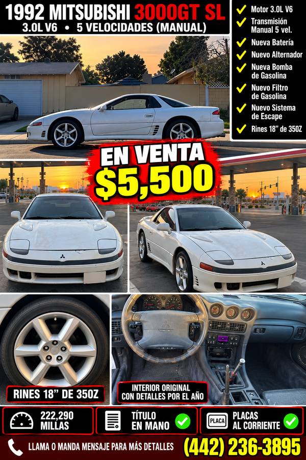 Mitsubishi-3000-gt-1992-White